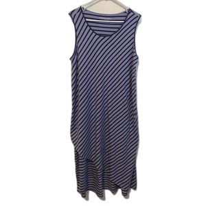 Soft Surroundings Sarina Blue Stripe Dress Long Maxi Women's L